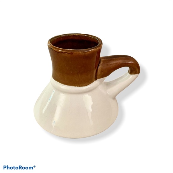 Vintage MCM Two-Tone Mug Vase with Handle Decor - Picture 2 of 5